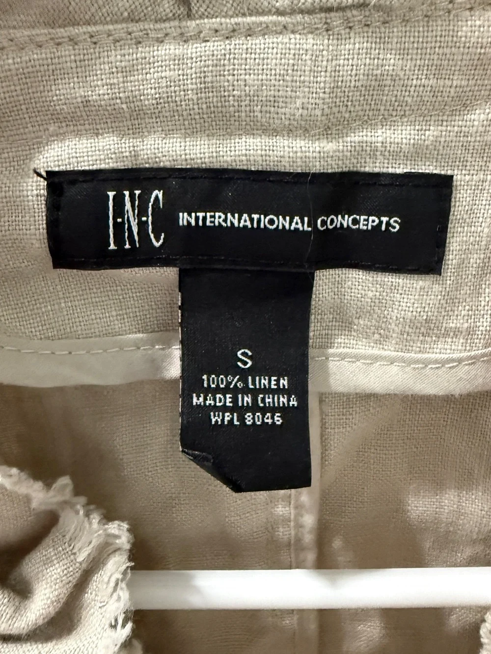 INC International Concepts Beige Ruffled Open-Front Blazer nwt size small